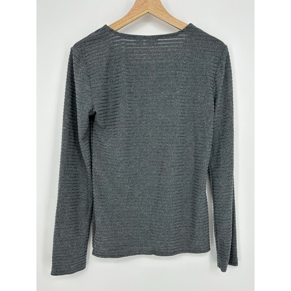 Cato Woman Gray Ribbed Stretch Sweater - Picture 2 of 5